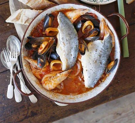 Sea bass & seafood Italian one-pot – Ocean2Fish